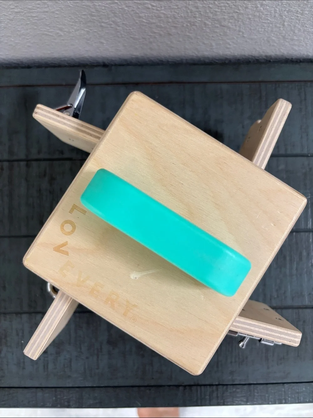 Lovevery Wooden Learning Lockbox Toy with Teal Handle - Fine Motor Practice